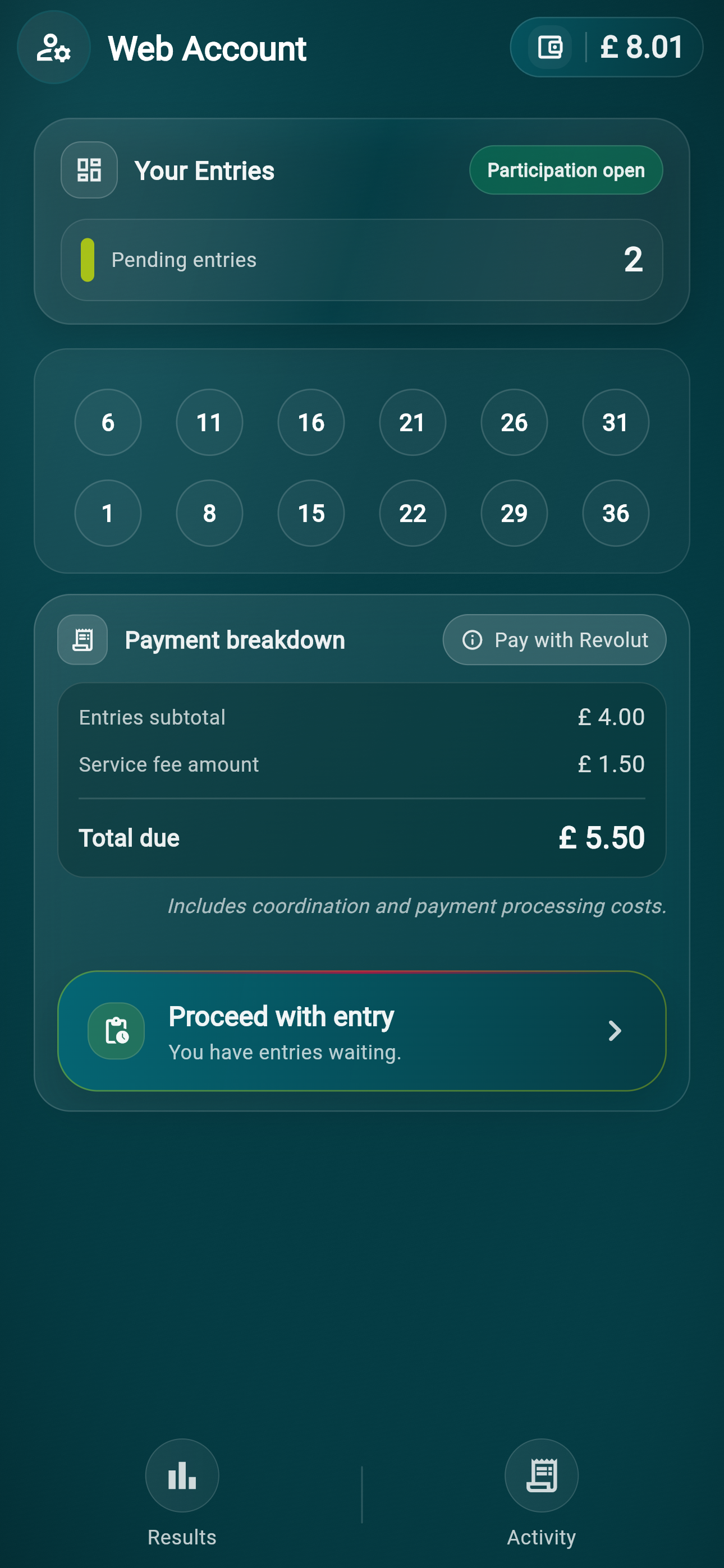 Web account screenshot 3